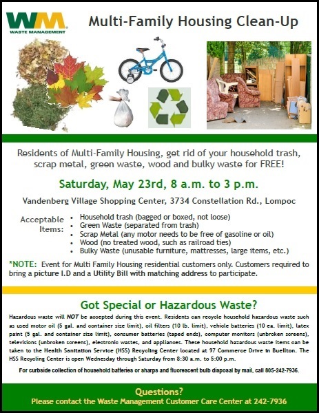 WM Lompoc Valley Cleanup 2015 Flyer